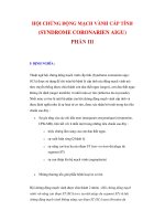 HỘI CHỨNG ĐỘNG MẠCH VÀNH CẤP TÍNH(SYNDROME CORONARIEN AIGU) PHẦN III pptx