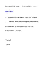Business English Lesson – Advanced Level''''s archivePass-through ppt