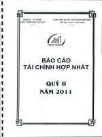 CÔNG TY cổ PHẦN PHÁT TRIỂN NHÀ THỦ đức báo cáo tài chính hợp nhất quý 2 năm 2011