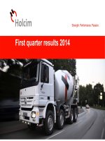 holcim strength performance passion first quarter results 2014