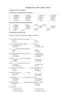 ĐỀ KIỂM TRA ANH VĂN HKI – TEST 7 doc