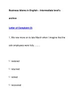 Business Idioms in English – Intermediate level''''sarchiveLetter of Complaint (3) potx