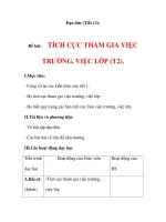 Đạo đức (Tiết 13): Đề bài: TÍCH CỰC THAM GIA VIỆC TRƯỜNG, VIỆC LỚP (T2). doc