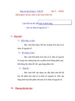 Giáo án đại số lớp 6 - Tiết 28. PHÂN TÍCH TÍCH MỘT SỐ RA THỪA SỐ NGUYÊN TỐ potx