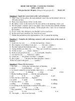 BỘ ĐỀ THI THỬ ĐH – CAO ĐẲNG NĂM 2011 MÔN: ANH VĂN - Mã đề: 019 ppt