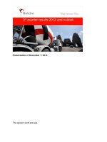 holcim strength performance passion 3rd quarter results 2012 and outlook presentation of november 7 2012