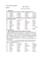 ĐỀ THI THỬ ĐẠI HỌC KHỐI D Môn : Tiếng Anh - Mã đề 373 pdf