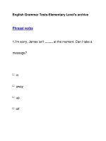 English Grammar Tests-Elementary Level''''s archivePhrasal verbs pdf