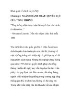 Khái quát về chính quyền Mỹ - Chương 3: NGÀNH HÀNH PHÁP: QUYỀN LỰC CỦA TỔNG THỐNG potx