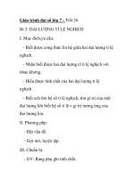 Giáo trình đại số lớp 7 - Tiết 26: ĐẠI LƯỢNG TỈ LỆ NGHỊCH potx