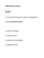 English Idioms''''s archiveTest 020 ppt
