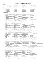 KIỂM TRA ANH VĂN - TEST 12 D ppt