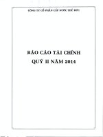 công ty cổ phần cấp nước thủ đức báo cáo tài chính quý 2 năm 2014