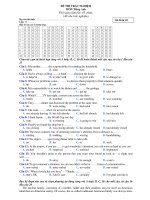 ĐỀ THI TRẮC NGHIỆM MÔN Tiếng Anh ppsx