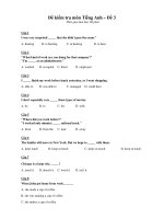 Đề kiểm tra môn Tiếng Anh – Đề 3 pdf