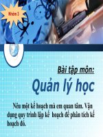 vận dụng quy trình lập kế  hoạch cho bản thân