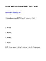 English Grammar Tests-Elementary Level''''s archiveAmerican homophones pot