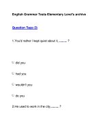 English Grammar Tests-Elementary Level''''s archiveQuestion Tags (3) docx