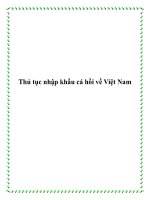 Thủ tục nhập khẩu cá hồi về Việt Nam
