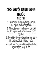 Giáo án khoa điều dưỡng - CHO NGƯỜI BỆNH UỐNG THUỐC potx