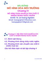 Mô hình hóa môi trường - Chương 4 ppsx