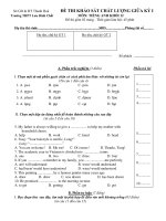 ĐỀ THI KHẢO SÁT CHẤT LƯỢNG GIỮA KỲ I MÔN: TIẾNG ANH KHỐI 12 ppt