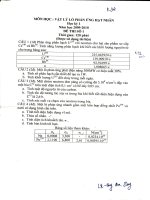Đề thi: Vật lý lò phản ứng hạt nhân potx