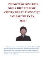 PHONG TRÀO ĐÔNG KINH NGHĨA THỤC VỚI BƯỚC CHUYỂN BIẾN TƯ TƯỞNG VIỆT NAM ĐẦU THẾ KỈ XX phần 1 ppsx