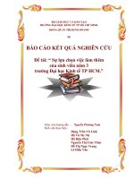 sự lựa chọn việc làm thêm của sinh viên năm 3 trường đại học kinh tế tp hcm