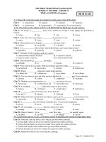 THE FIRST SEMESTER EXAMINATION SUBJECT: ENGLISH - GRADE 12 - Mã đề thi 326 pot