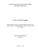 hoàn thiện công tác hoạch định chiến lược kinh doanh tại tổng công ty điện lực dầu khí việt nam ( 2013 )