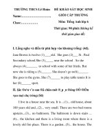 ĐỀ KHẢO SÁT HỌC SINH GIỎI CẤP TRƯỜNG Môn: Tiếng Anh lớp 6 ppsx