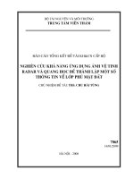 Nghiên cứu khả năng ứng dụng kết hợp ảnh vệ tinh và ảnh quang học để chiết tách một số đối tượng lớp phủ mặt đất