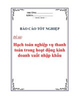 Báo cáo tốt nghiệp: “Hạch toán nghiệp vụ thanh toán trong hoạt động kinh doanh xuất nhập khẩu ” pdf