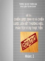 slide chiến lược định vị và chiến lược liên kết thương hiệu. phân tích ví dụ thực tiễn coca-cola