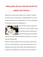 Những điểm cần lưu ý khi làm bài thi trắc nghiệm môn Sinh học docx