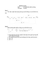 Đề thi: Lí thuyết điều khiển tự động doc
