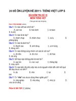 20 ĐỀ ÔN LUYỆN HÈ 2011- TIẾNG VIỆT LỚP 5 ĐỀ 10+11+12 potx