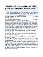 Đề thi thử trực truyến cao đẳng & đại học môn sinh khối B 20111 pdf