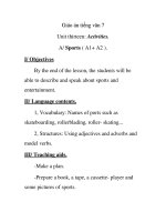 Giáo án tiếng tiếng anh lớp 7: Unit thirteen: Activities. pps