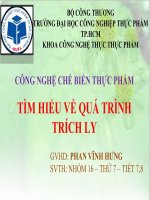 Bài thuyết trình: Tìm hiểu về quá trình trích ly  ĐH Công nghiệp thực phẩm