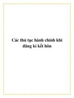 Các thủ tục hành chính khi đăng kí kết hôn