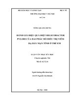 Đánh giá hiệu quả diệt helicobacter pylori của hai phác đồ điều trị viêm dạ dày mạn tính ở trẻ em