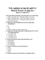 Trắc nghiệm ôn tập thi nghề Lý Thuyết Word ( có đáp án )_3 pot