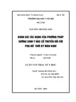 Đánh giá tác dụng của phương pháp dưỡng sinh y học cổ truyền đối với phụ nữ thời kỳ mãn kinh
