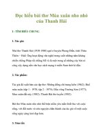 Đọc hiểu bài thơ Mùa xuân nho nhỏ của Thanh Hải pptx