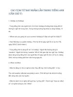 CÁC CỤM TỪ HAY NHẦM LẪN TRONG TIẾNG ANH