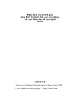 Nghị định chính phủ về quy định thi hành bộ luật lao động luật giáo dục về dạy nghề năm 2001