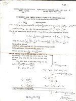 Đề thi môn: Cơ học lượng tử năm học 2008 - 2009 pptx