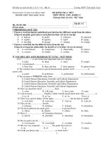 ĐỀ KIỂM TRA 1 TIẾT MÔN TIẾNG ANH KHỐI 12 - TRƯỜNG THPT TRẦN QUỐC TOẢN pptx